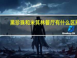 黑珍珠和米其林餐厅有什么区别