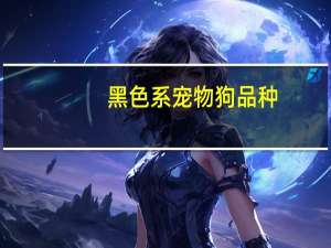 黑色系宠物狗品种
