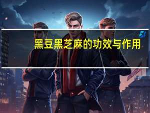 黑豆黑芝麻的功效与作用