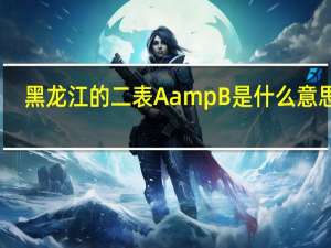 黑龙江的二表A amp B是什么意思呀
