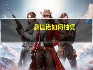 鼎信诺如何抽凭
