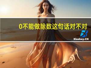 0不能做除数这句话对不对