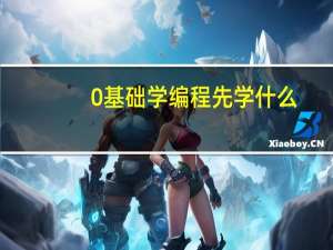 0基础学编程先学什么