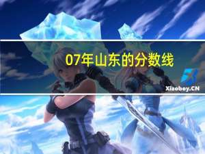 07年山东的分数线