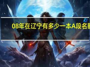 08年在辽宁有多少一本A 段名额