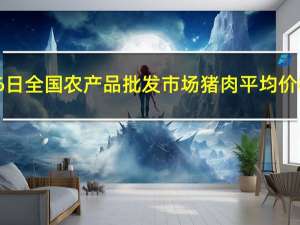 11月16日全国农产品批发市场猪肉平均价格为20.07元/公斤 比昨天下降1%