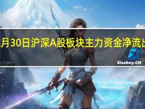 12月30日沪深A股板块主力资金净流出一览表