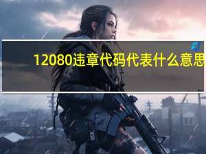 12080违章代码代表什么意思