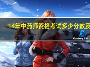 14年中药师资格考试多少分数及格