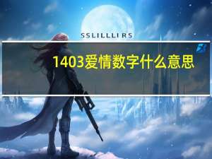 1403爱情数字什么意思