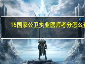 15国家公卫执业医师考分怎么查
