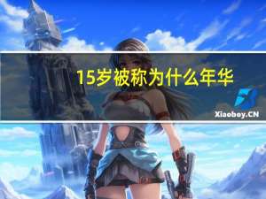 15岁被称为什么年华