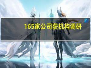 165家公司获机构调研