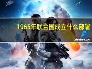 1965年联合国成立什么部署（1965年的联合国什么署）