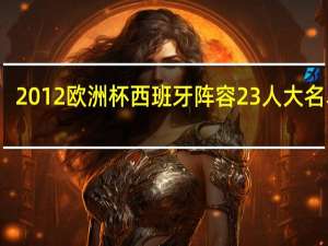 2012欧洲杯西班牙阵容23人大名单图（2012欧洲杯西班牙阵容）