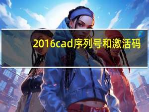 2016cad序列号和激活码（2014cad序列号和激活码）