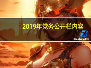 2019年党务公开栏内容