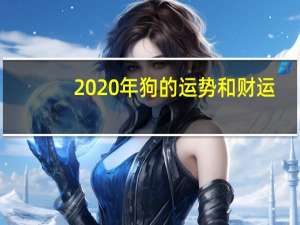 2020年狗的运势和财运