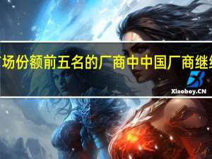 2022年市场份额前五名的厂商中中国厂商继续占据三个席位
