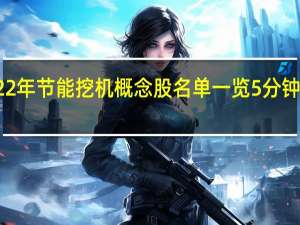 2022年节能挖机概念股名单一览 5分钟教你看懂