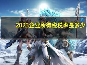 2023企业所得税税率是多少