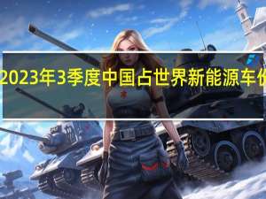 2023年3季度中国占世界新能源车份额65%