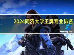 2024同济大学王牌专业排名