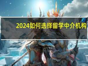 2024如何选择留学中介机构