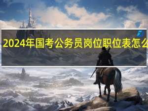 2024年国考公务员岗位职位表怎么查看