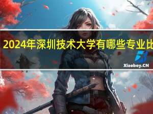 2024年深圳技术大学有哪些专业比较好