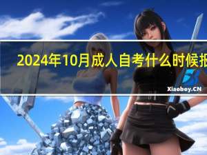 2024年10月成人自考什么时候报名