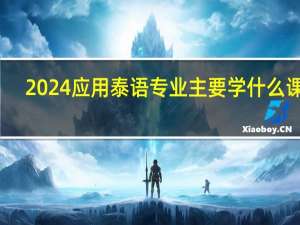 2024应用泰语专业主要学什么课程