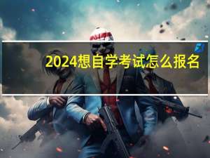 2024想自学考试怎么报名