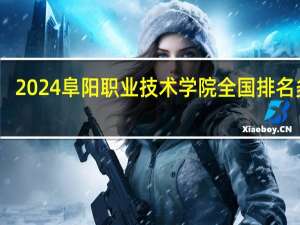 2024阜阳职业技术学院全国排名多少