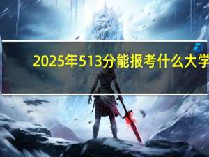 2025年513分能报考什么大学