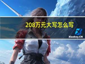 208万元大写怎么写