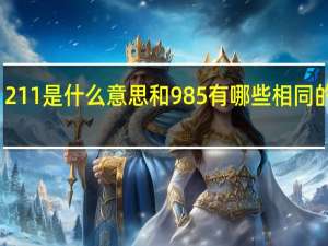 211是什么意思和985有哪些相同的大学