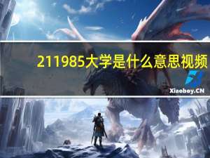 211985大学是什么意思视频（211985大学是什么意思）