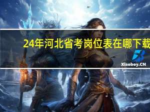 24年河北省考岗位表在哪下载