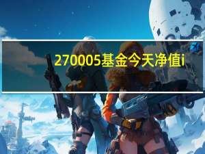 270005基金今天净值i（270007基金今天净值）
