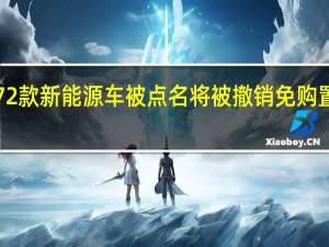 272款新能源车被点名 将被撤销免购置税资格