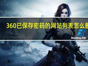 360已保存密码的网站列表怎么删除（如何删除360网页上保存的密码）