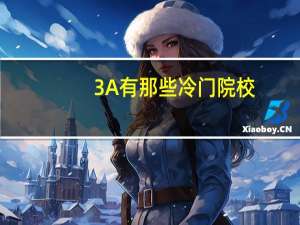 3A有那些冷门院校
