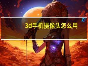 3d手机摄像头怎么用