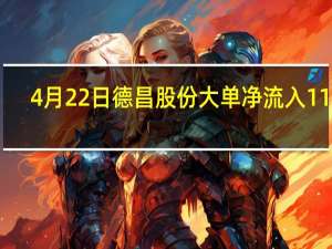 4月22日德昌股份大单净流入1159.35万 股票市盈率是多少