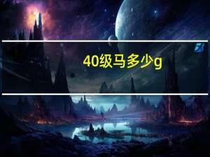 40级马多少g