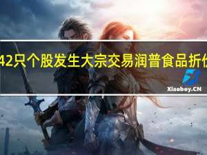 42只个股发生大宗交易润普食品折价率28.82%居首