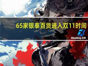65家银泰百货进入双11时间，数字化门店仓订单量预计达去年10倍