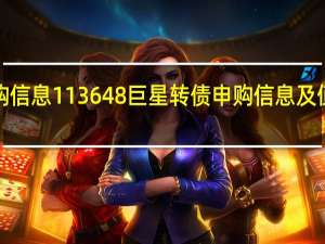 754477巨星转债申购信息 113648巨星转债申购信息及值得申购吗、行业竞争地位