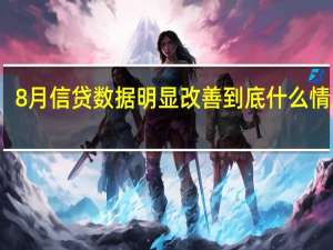 8月信贷数据明显改善 到底什么情况嘞